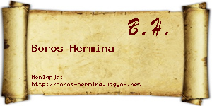 Boros Hermina névjegykártya